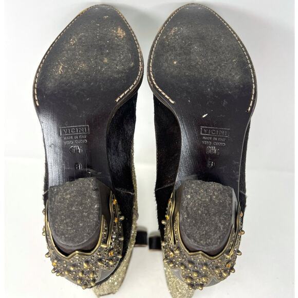 Rare Giuseppe Zanotti Glitter & Pony Hair Western Boots – Vicini, Size 9.5 - Picture 7 of 8